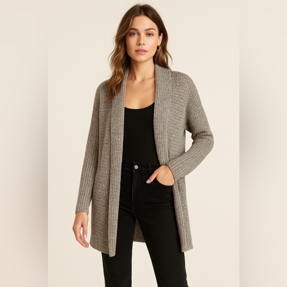 En Crème Calia Open Knit Cardigan Beige Size Small